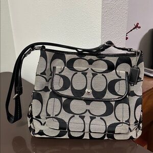 Coach Black and Gray Shoulder Bag